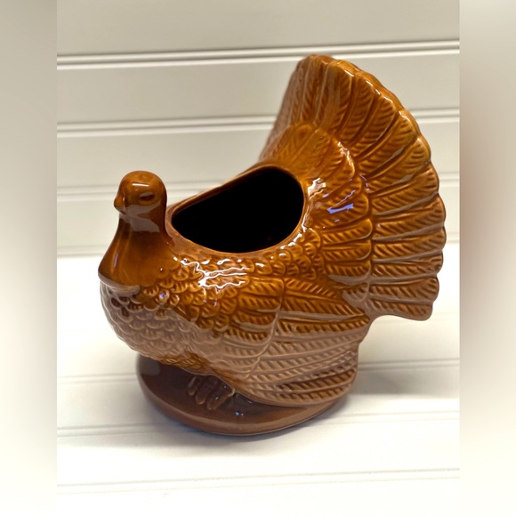 Unbranded Holiday Thanksgiving Ceramic Turkey Vaseplanter
